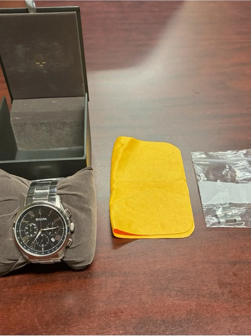 Bulova Silver and Black Men’s Chronograph Watch